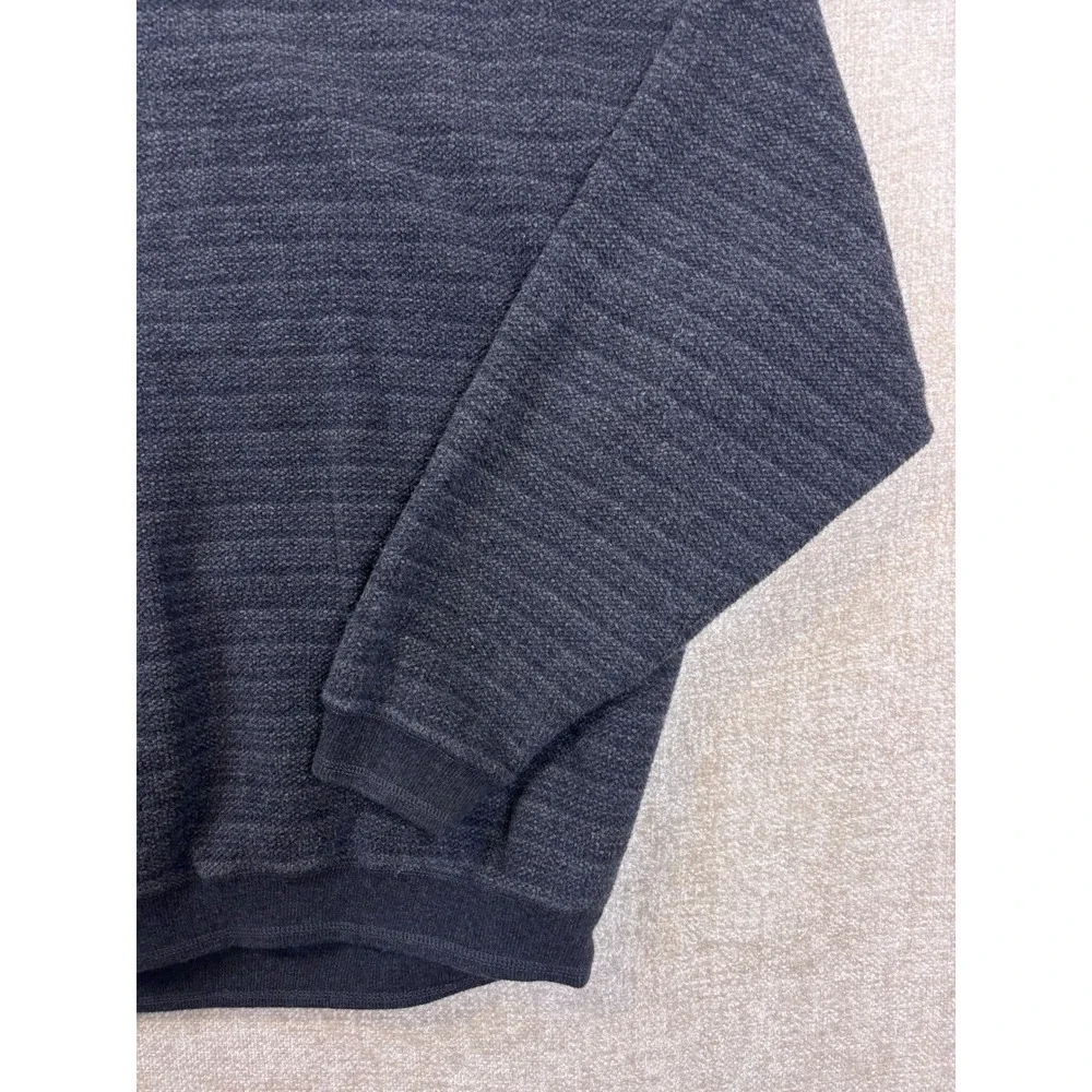 Tommy Bahama Mens Large Gray Cotton Textured Knit Split Neck Sweater